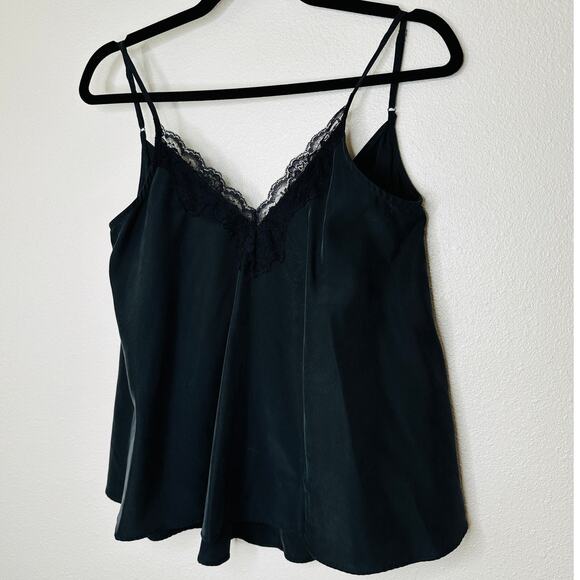 NWT Zara TRF Collection Black Lace Trim Flowy Cami Top XS - Picture 3 of 10